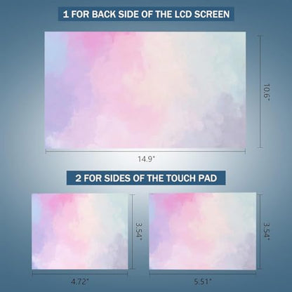 Laptop Skin Sticker Decal 15-15.6 Inches, Universal Reusable Vinyl Sticker for 12.1 13 13.3 14 15.4 Inches Netbook/Notebook PC, Waterproof & Scratch-Resistant (Colorful Clouds) - color: Colorful Clouds
