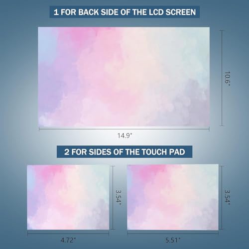 Laptop Skin Sticker Decal 15-15.6 Inches, Universal Reusable Vinyl Sticker for 12.1 13 13.3 14 15.4 Inches Netbook/Notebook PC, Waterproof & Scratch-Resistant (Colorful Clouds) - color: Colorful Clouds