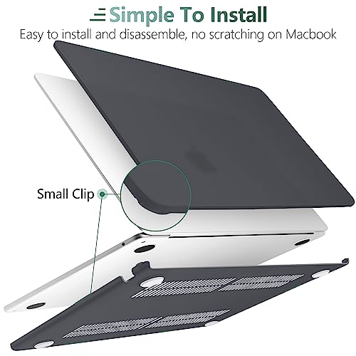 DONGKE Compatible with MacBook Air 13 inch Case M5 M4 M3 M2 2026 2025 2024-2022 A3449 A3240 A3113 A2681, Plastic Hard Shell & Keyboard Cover for MacBook Air 13.6 inch, Matte Black - color: Matte Black