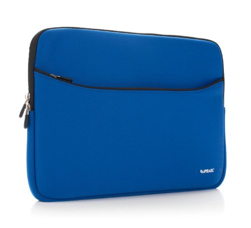 13-inch Soft Neoprene Sleeve Case for MacBook & UltraBook Laptop (Built-in External Pocket) - Blue