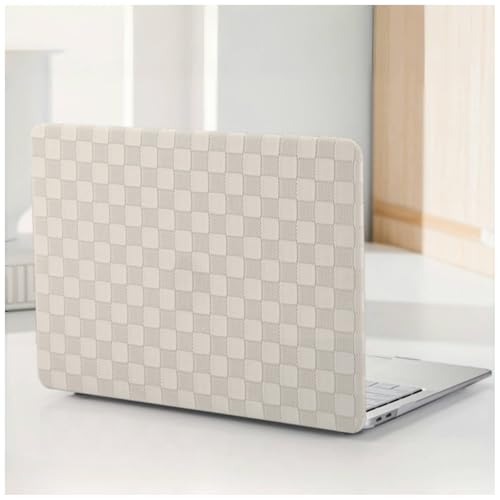 for MacBook Neo Case 13-Inch 2026, Checkerd Beige, Leather Textured | Logo Cutout，Keyboard Skin, Anti-Fingerprint, Anti-Scratch, Slim, Lightweight, Model A3404 - color: Checkerboard Beige