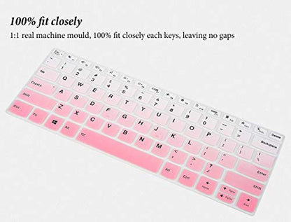 Keyboard Cover for Lenovo Flex 5 14 2-in-1 Laptop, Lenovo Idepad S540 14",Lenovo IdeaPad 5 14 inch, Lenovo Ideapad Flex 5 5i 14/Yoga 7i 5i 14/ThinkBook 14 14S G2 Keyboard Skin-Gradual Pink - color: Gradual Pink