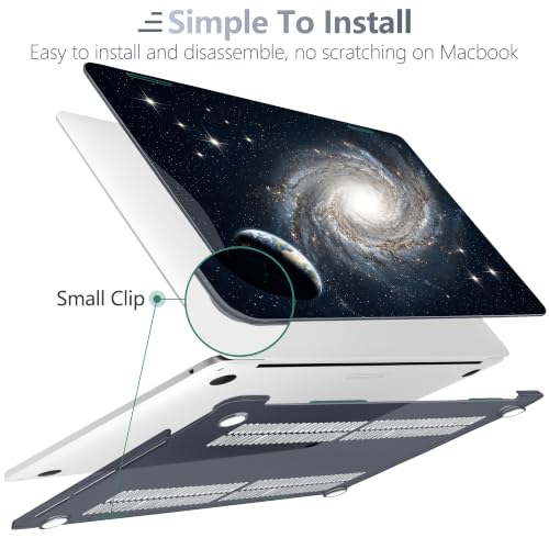 Batianda AstroGrid Case for MacBook Pro 13 inch 2022, Deep Space Nebula | Fits Model A2338 M2 M1 A2251 A2289,1.2mm Slim Lightweight Hard Shell Cover, Scratch Resistant,4-in-1 Accessories Bundle - color: Deep Space Nebula