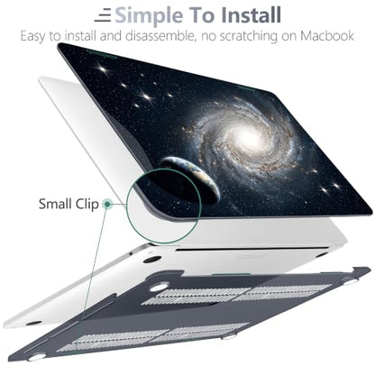 Batianda AstroGrid Case for MacBook Pro 13 inch 2022, Deep Space Nebula | Fits Model A2338 M2 M1 A2251 A2289,1.2mm Slim Lightweight Hard Shell Cover, Scratch Resistant,4-in-1 Accessories Bundle - color: Deep Space Nebula