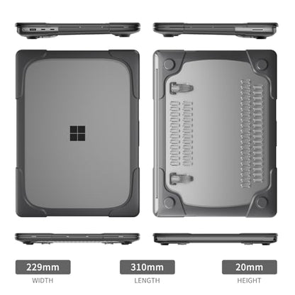 Batianda Durable Stand Case for Microsoft Surface Laptop 13.8 Inch, Grey | Ergonomic Foldable Stand, Heavy Duty Matte Hard Shell, Fits 2024-2026 Surface Laptop 7/8th Edition for Business 13.8 Inch - color: Grey