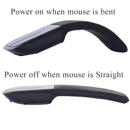 Bluetooth Arc Mouse Foldable Slim and Portable Mini Wireless Computer Travel Mouse Folding Optical Touch Mice for Laptop Tablet - Black - color: Bluetooth-Black