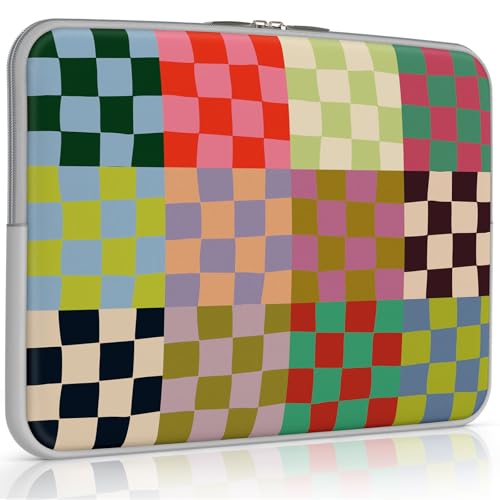 iCasso Laptop Sleeve 13 inch for MacBook Air 13-13.6 inch, Cute Laptop case for MacBook Neo/Pro 13 inch, Slim Protective Travel Carrying Case Sleeve for 14 inch Chromebook, HP, Dell, Checker - color: A-Colorful Checkerboard