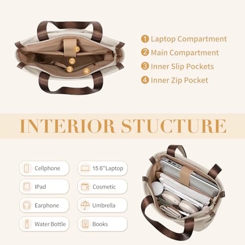 GOLF SUPAGS Convertible Laptop Backpack for Women Casual Daypack Notebook Tote Bag for Work College Travel Leisure (Apricot) - color: Apricot-n