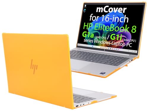 mCover Case Only Compatible for 2025～2026 16" HP EliteBook 8 G1a (AMD) | G1i (Intel) 16 inch Windows Notebook AI PC (Not for Other HP Models)- Orange - color: Orange