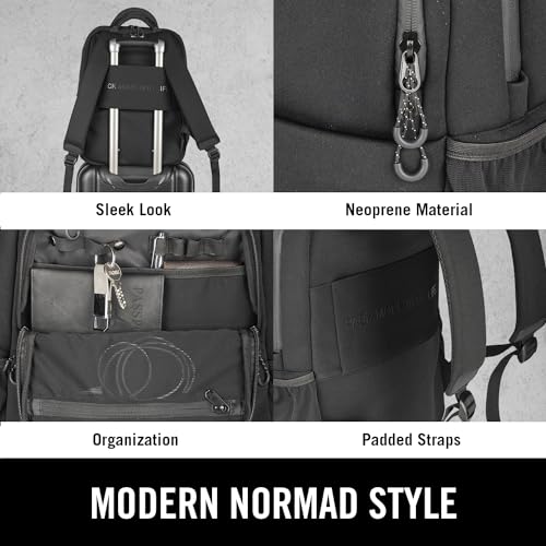 Kenneth Cole REACTION Logan Neoprene Travel 16" Laptop Backpack, Black