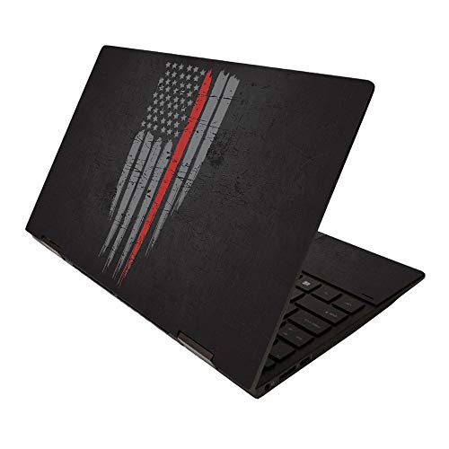 MightySkins Skin for HP Envy x360 13" (2020) - Thin Red Line | Protective, Durable, and Unique Vinyl Decal wrap Cover | Easy to Apply, Remove, and Change Styles | Made in The USA - color: Thin Red Line