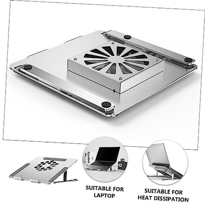 NUOBESTY Adjustable Laptop Cooler with RGB Height Angle Adjustable Cooling Pad for Improved Ventilation Compatible with All Laptops