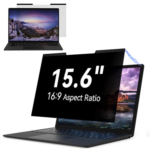 IPROKKO Magnetic Laptop Privacy Screen 15.6 Inch 16:9 Aspect Ratio | Anti Glare & Spy Screen Shield, Filter Blue Light, Compatible with 15 HP Dell Acer Asus Lenovo ThinkPad Computer Monitor - size: 15.6" (16:9)