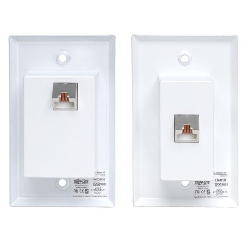 TRIPP LITE HDMI Over Cat5 / Cat6 Extender, Extended Range Wallplate Transmitter and Receiver for Video and Audio 1920x1200 1080p at 60Hz (B126-1A1-WP) - style: Extended Range HDMI Wall Plate