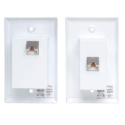 TRIPP LITE HDMI Over Cat5 / Cat6 Extender, Extended Range Wallplate Transmitter and Receiver for Video and Audio 1920x1200 1080p at 60Hz (B126-1A1-WP) - style: Extended Range HDMI Wall Plate