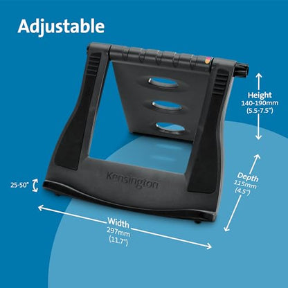 Kensington Easy Riser Portable Ergonomic Laptop Cooling Stand (12"-17") for Laptops, Chromebooks Macbooks and Wacom devices – Grey (K60112AM), Gray