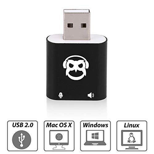 USB Sound Card 4 Pin Microphone to USB A - USB Audio Adapter 3.5mm to USB Converter for PC, Laptop, Headphone, External Stereo Sound Card