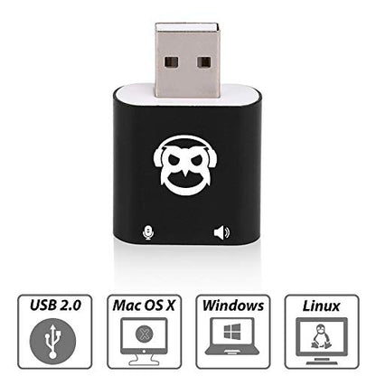 USB Sound Card 4 Pin Microphone to USB A - USB Audio Adapter 3.5mm to USB Converter for PC, Laptop, Headphone, External Stereo Sound Card