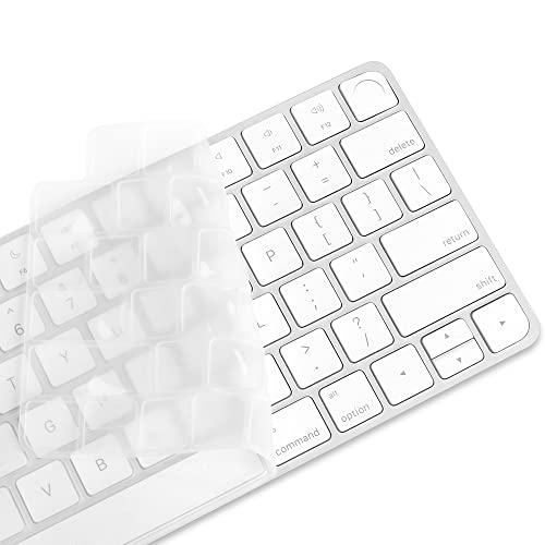 ProElife Keyboard Cover Skin for 2024-2021 Apple Magic Keyboard 3 with Touch ID A3118 A2449 Ultra Thin Silicone Keyboard Protector for iMac 24'' / Mac mini M4 M2 M1 Chip Keyboard Accessories (Clear) | Clear, Non-interference Design for ID Key, Dust-proof,