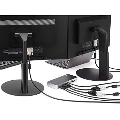 StarTech USB-C Dual 1080p HDMI or DVI Dock, 60W PD, GbE, Thunderbolt 3 | Laptop docking station, charging, plug-and-play, HP, Lenovo, Dell and Surface, dual HDMI/DVI, 3.5mm headset, 1m cable
