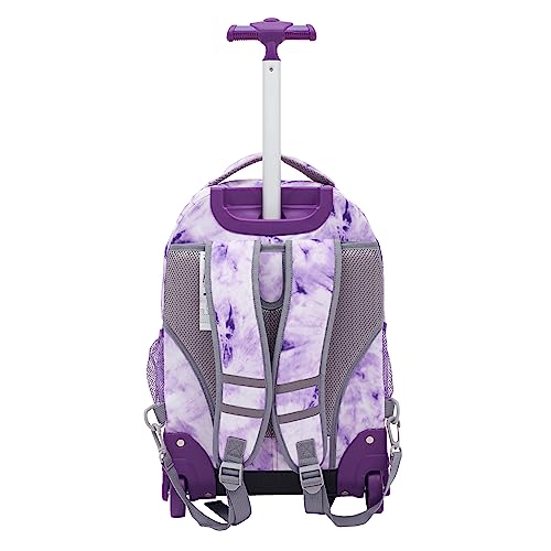 Travelers Club 18" Rolling Backpack with Shoulder Straps, Purple Tye - color: Purple Tie, size: 18 Inch
