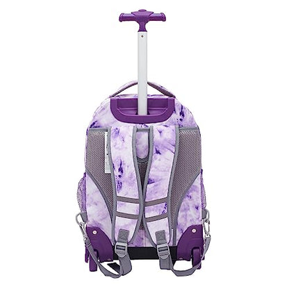 Travelers Club 18" Rolling Backpack with Shoulder Straps, Purple Tye - color: Purple Tie, size: 18 Inch