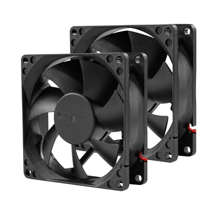 80x25mm12V DC High-Performance 2-Pin XH2.54 Electronics Cooling Fan 2-Pack | 3.15inch 2-Pin XH2.54 Long Life Sleeve Bearing Fan for Desktop PC PSU Incubator Electronics Equipment - size: 80x25mm