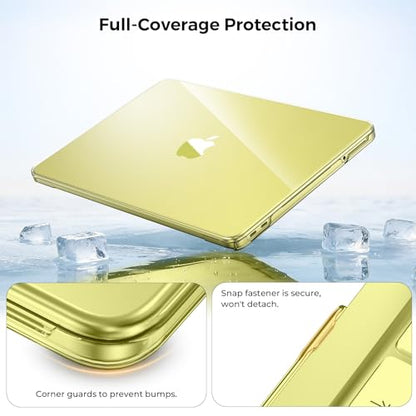 EooCoo for MacBook Neo Case 13 inch 2026, Scratch Resistant, Crystal Citrus | 4 in 1 Kit, Durable, Easy Snap-On, Stays New, Model A3404 (A18 Pro Chip) - color: Crystal Citrus