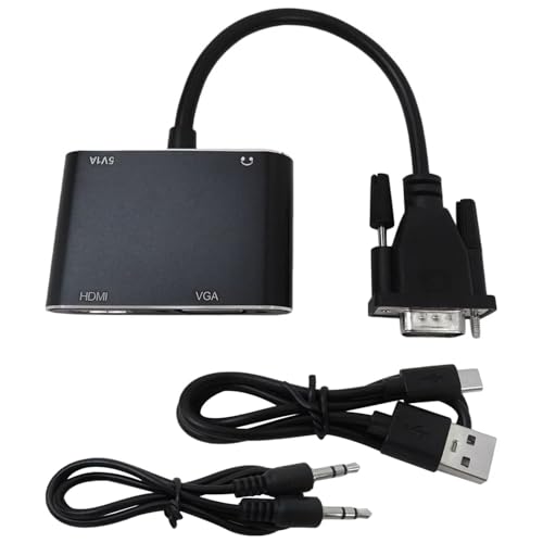 Performance 2 in 1 VGA to HDMI Adapter, 1080P Converter with Audio Port from Computer/Laptop VGA Source to HDMI/VDA TV/Monitor, Supports Dual Monitor
