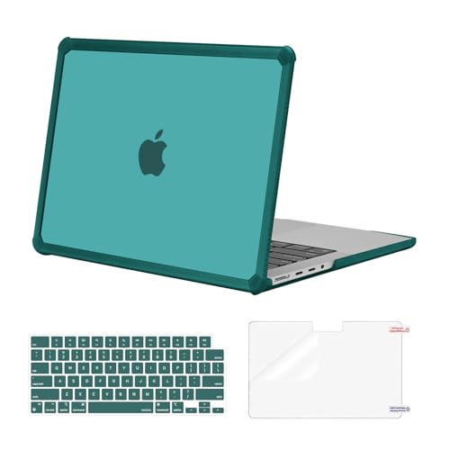 MOSISO Compatible with MacBook Pro 14 inch Case M5 M4 M3 M2 M1 2026-2021 | 3 in 1 Kit Anti-Crack Hard Shell with TPU Bumper, A3427 A3426 A3434 A3112 A3185 A3401 A2918 A2992 A2779 A2442, Teal Green - color: Teal Green