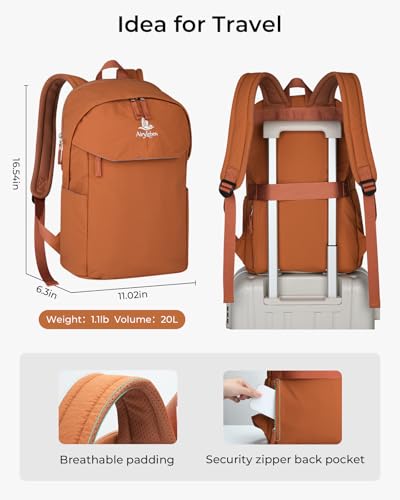 School Backpack for Teens, College Backpack Fits 15.6 Inch Laptop | Travel Backpack for Men Women, Book Bag, Casua Daypack, Water Resistant Fabric, Scratchproof Laptop Compartment (Caramel) - color: Caramel
