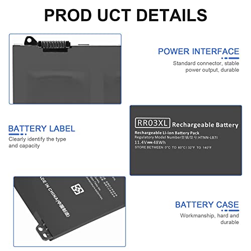 TREE.NB RR03XL Battery for HP ProBook 430 G4 440 450 455 470 G4, HP ProBook 440 450 470 851477-421 851477-541 851477-831 851477-832 851610-850 - size: 11.13x2.15x0.77inch RR03XL