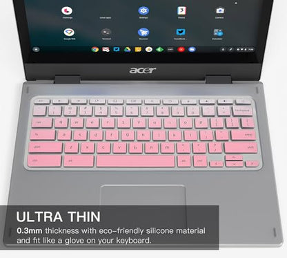 Keyboard Cover for Acer Chromebook Spin 11 311 C733 CP311 511 512/Chromebook 11 CB3-131 CB3-132 CB5-132T/Chromebook Spin CP713 CB5-312T/Acer Chromebook 14 15 inch -Gradual Pink - color: Gradual Pink
