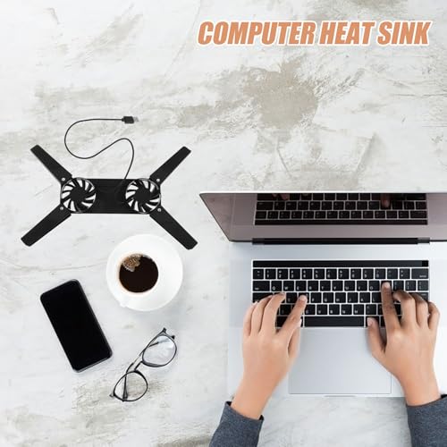 Laptop Cooling Pad and Stand with USB Fan for Desk Use, Adjustable Laptop Accessories for Gaming and Office, Lightweight Foldable Cooling Riser Compatible with Notebooks