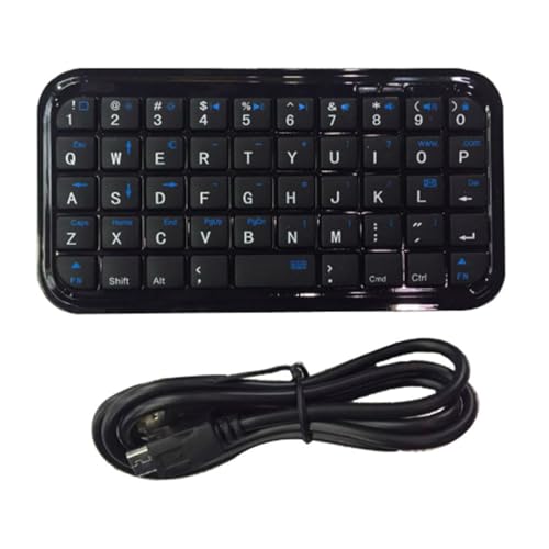 ciciglow Small Keyboard, Bluetooth Wired Dual Mode Compact Portable Rechargeable Silent Keys, with 300mAh Battery, for Laptop Tablet Phone Desktop (Backlit Black)