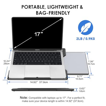 Laptop Lap Desk for Bed & Couch, Portable Laptop Lap Pad with Retractable Left/Right Mouse Pad, Stable & Comfortable Lap Tray for Sofa, Travel, Writing & Home Office
