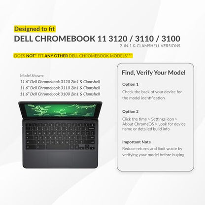 UZBL Hard Shell Case for Dell Chromebook 3120/3110 / 3100 2-in-1 & Clamshell, Student-Proof K-12 Protective Clear Cover (30-Pack) - size: (30-Pack) Rugged Shell