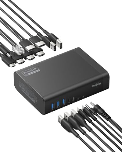 Belkin Connect 16-in-1 Docking Station 100W, Triple Display USB C Dock w/ 4K@60Hz Support, DisplayLink Technology - USB C Dock w/ 10Gbps Data Transfer, 2.5Gb Ethernet Port - Laptop Expansion Hub - style: 16-in-1, Triple Display, 100W