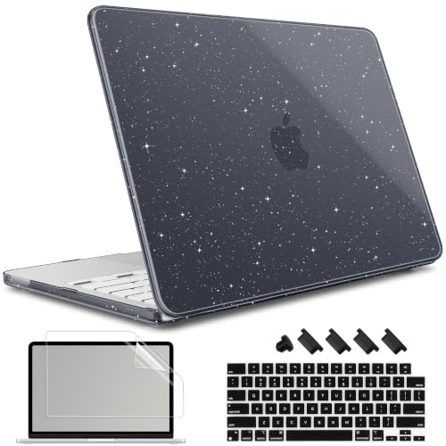 May Chen Compatible with MacBook Neo 13 inch Case 2026 Model A3404, Plastic Hard Shell,Keyboard Cover,Screen Protector,Dust Plug, for MacBook Neo 13" with A18 Pro Chip, Glitter Black - color: Glitter Black