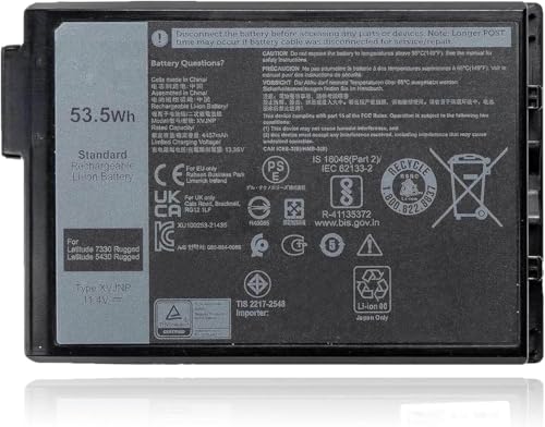 XVJNP Laptop Battery Replacement for Dell Latitude 5430 7330 Rugged Extreme P148G P148G001 P149G P149G001 Series 6JRCP M0TN3 KD1CT 11.4V 53.5Wh 4457mAh - size: 5.08*3.37*0.59 inch XVJNP