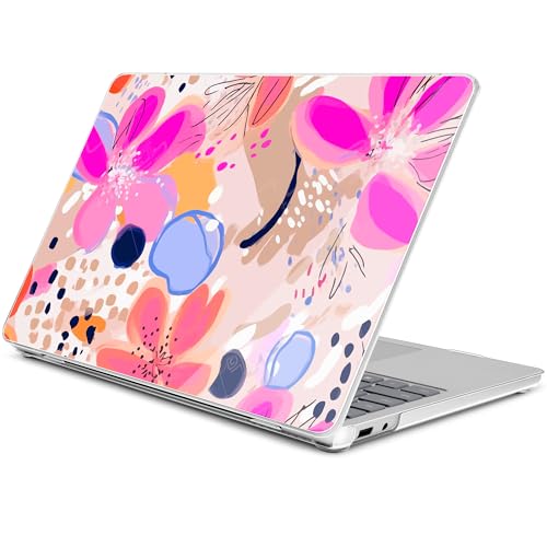 Batianda Case for Microsoft Surface Laptop 13 inch 2025 2026, Pink Stamens | Fits Model 2095, Artistic Patterns Ultra-Slim Lightweight Scratch-Resistant Hard Shell with Professional Protection - color: Pink stamens