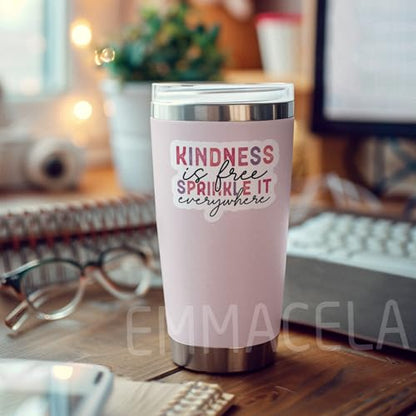 (3 Pack) Motivational Stickers - Kindness is Free Sprinkle It Everywhere – Inspirational Vinyl Decals with Positive Quotes for Laptops, Tumblers, Water Bottles, Scrapbooks - 3 x 2.3 Inch - color: Kindness is Free Sprinkle It Everywhere