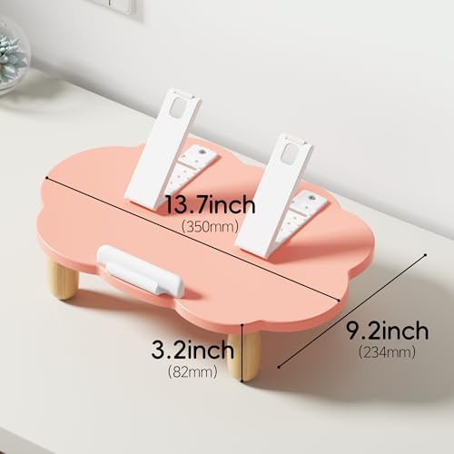 AFOOYO Adjustable Wood Laptop Stand, Ergonomic Height Angles Computer Stand, Cloud-Shaped Holder Riser Notebook Stand for Desk Compatible with Air, Pro, Dell, HP, Lenovo More 10-17.3" Laptops, Pink - color: Pink