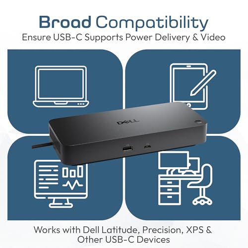 Dell Pro Dock WD25 USB-C Docking Station – 100W Power Delivery, Dual FHD or Single 4K Display Support, HDMI, DisplayPort, Ethernet – Boomph's Ultimate Performance Dock Solution for Your Workspace. - style: WD25