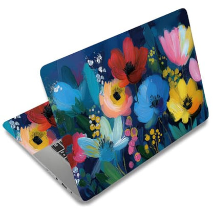SUPERDANT 3 Pcs Gouache Floral Laptop Skin 14.96x10.62in Trimmable PVC Notebook Decal Reusable Cover for 12 13 14 15 15.6 Inch Notebook Surface Flowers Sticker Kit Colorful - style: Gouache Floral