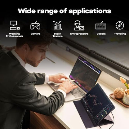 MP Mobile Pixels Fold Portable Monitor, 15.6 "1080P Full HD Laptop Monitor | Plug and Play USB C/HDMI Travel Monitors with Smart Case for macOS/Windows/Android/Switch - size: 15.6" Fold
