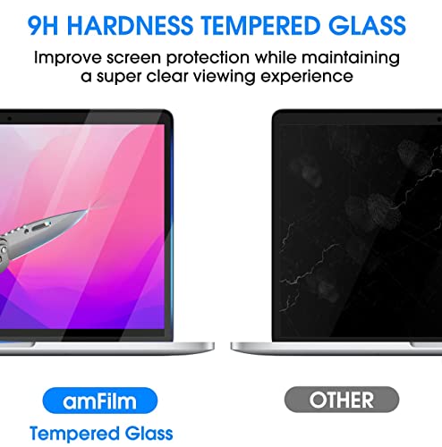 amFilm Designed for MacBook Pro 13 Inch(2016-2022, M1/M2) /MacBook Air 13 Inch(2018-2021, M1) Tempered Glass Screen Protector [Zero Bubbles][9H Hardness][ Anti-Scratch][ Anti-fingerprint] | Scratch Protection, Easy to Instllation & Bubble Free, HD Clear,