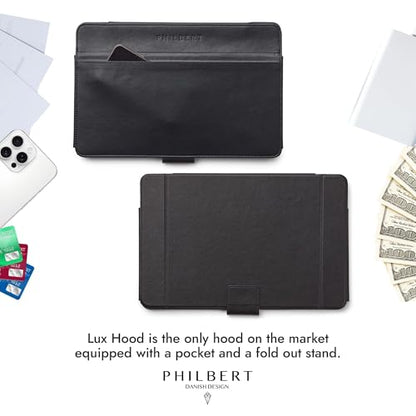 4-in-1 Laptop Screen Shade – Original Lux Hood – Sun, Privacy, Heat & Contrast Protection, Freestanding with Pocket, Fits 15–16” MacBook & PC, Patented, Black | PHILBERT Danish Design - color: Black, size: 15-16in