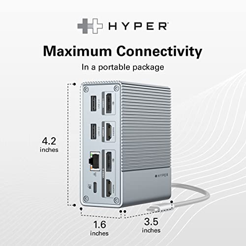 HyperDrive USB-C & Thunderbolt 4 GEN2 12-in-1 Docking Station, 100W PD for MacBook Pro/Air, iPad, PC, 4K USB C Triple Display, 10Gbps, Gigabit Ethernet - style: 12-in-1 PD