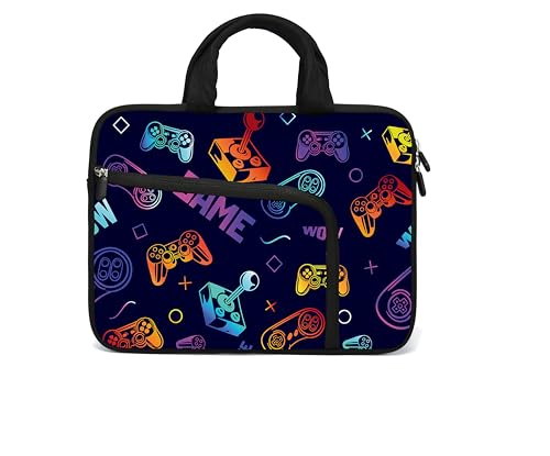 11 11.6 12 12.1 12.5 inches Laptop Sleeve Chromebook Case Ultrabook Case Notebook Sleeve PC Messenger Bag Tablet Case Neoprene Handle Sleeve for Men Women, Two Pockets(GAME) - color: Game, size: For 11" 11.6" 12" 12.1" 12.5 Inch